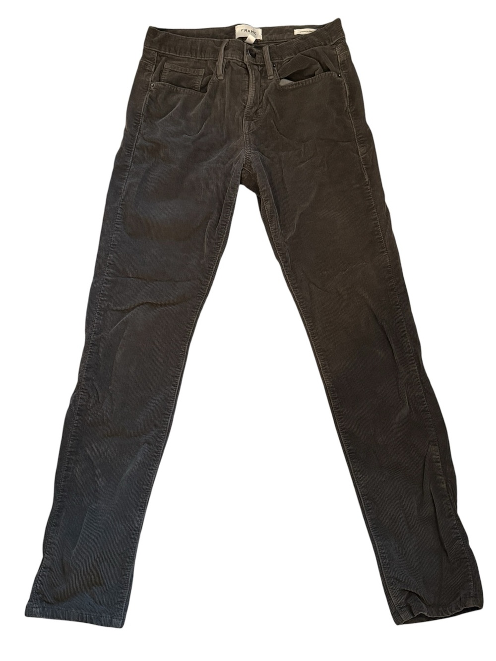 Frame L'Homme Slim Skinny Grey Corduroy Pants Sz 28